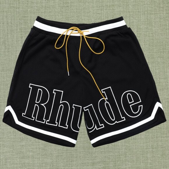 RHUDE MEN'S BLACK SHORTS - Picture 1 of 4